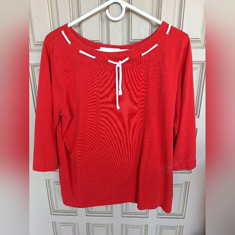 BFA Classics Tee SzM Nautical Theme Red/White Rope Tie Very Cute Heavy Cotton
